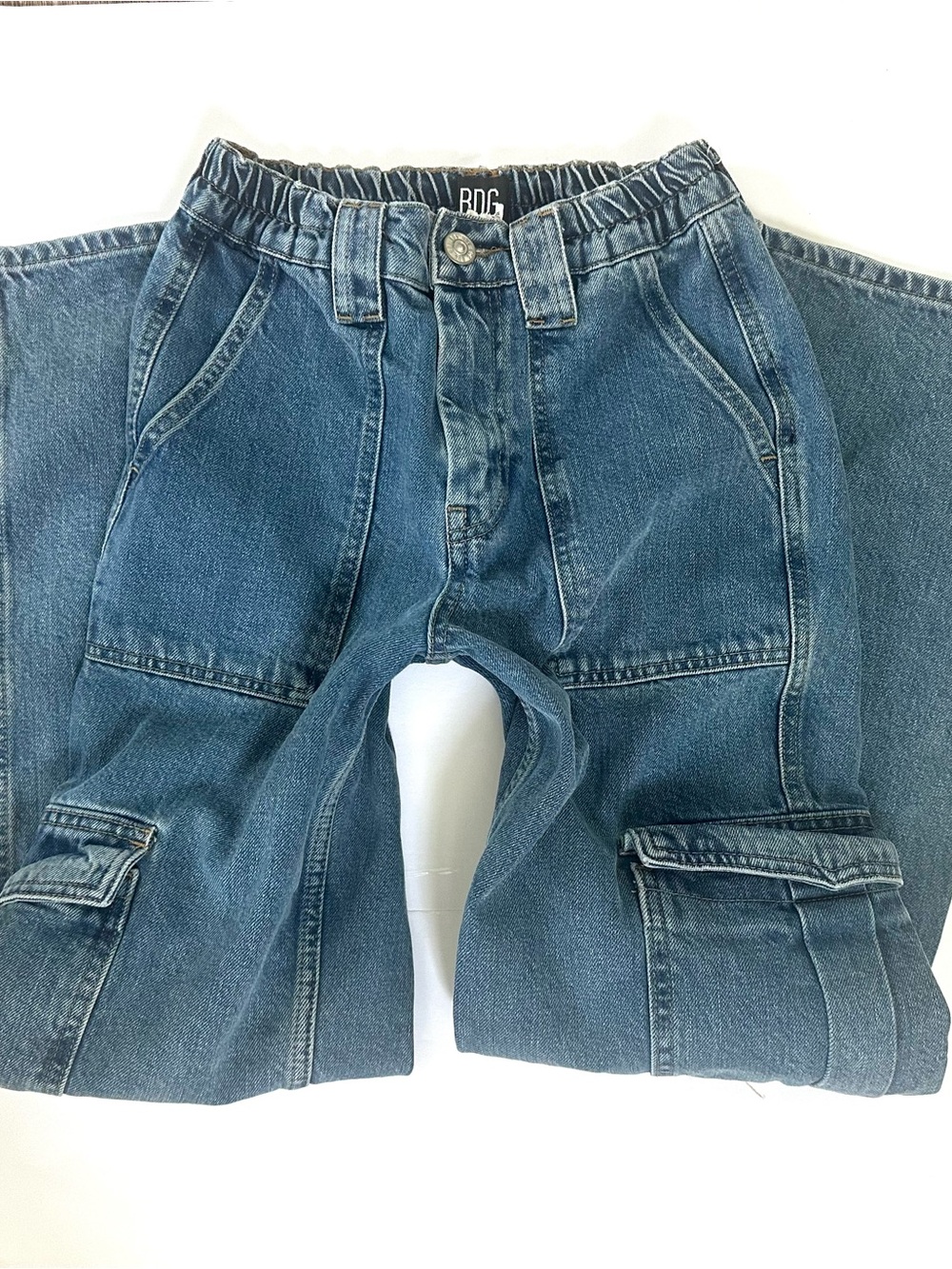 Urban Outfitters BDG Skater Jean 25 Cargo Pocket Gorpcore Baggy 100% Cotton Y2K